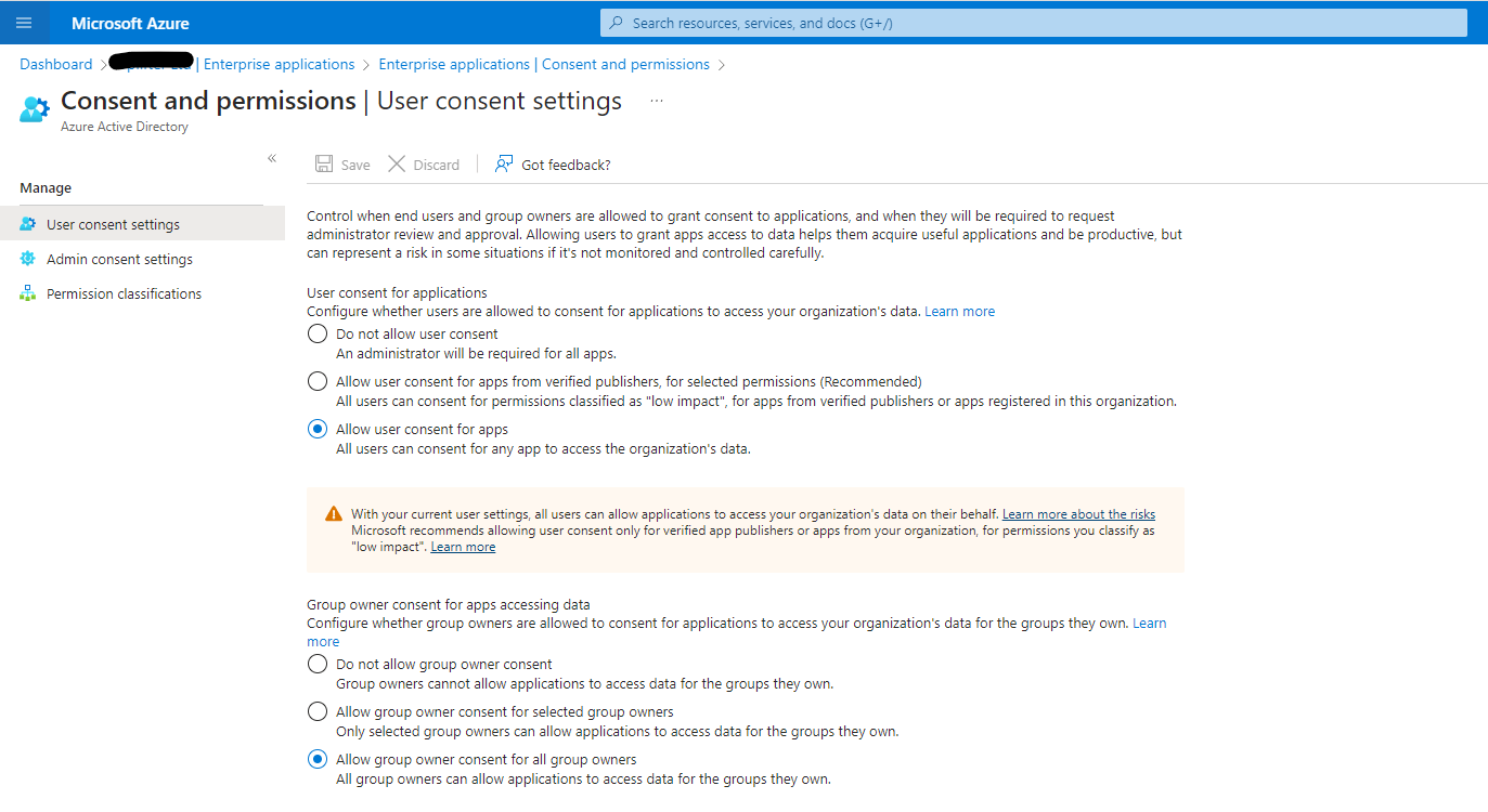 Azure Consent Permissions